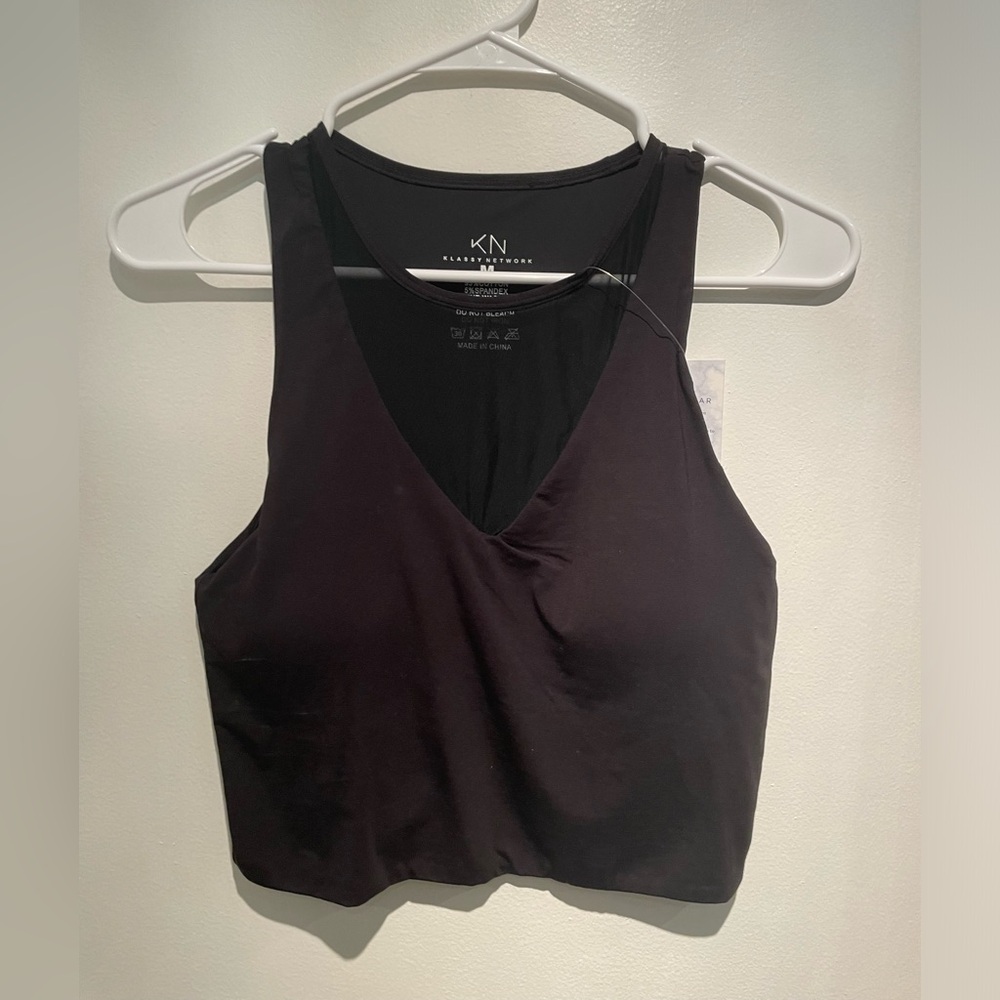Klassy Network Crop Mesh High Neck Brami Top